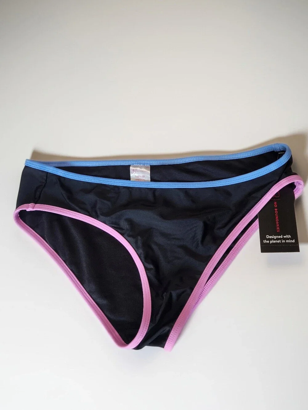 No Boundaries Tricot Solid Trimmed Bikini Set Size Large (11-13)
